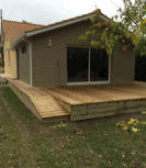 aménagement terrasse prolongation salon sur jardin espace repas