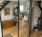 aménagement interieur dressing panneau miroir panneau chêne rustique